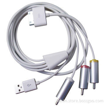 30-pin Dock to RCA AV Cable for Apple Charge & Sync